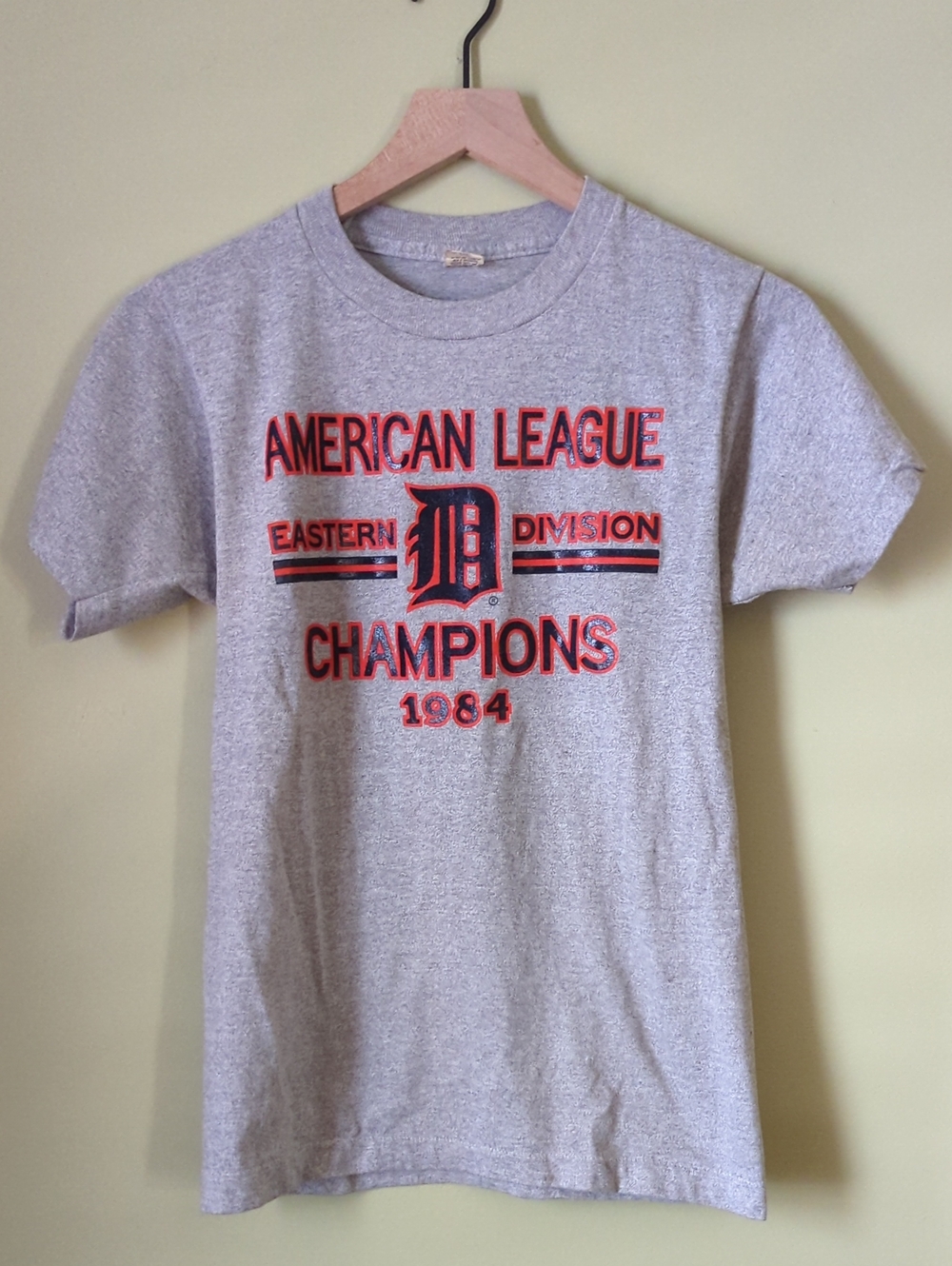 RARE Vintage Detroit Tigers American League Champions 1984 Short Sleeve Tee